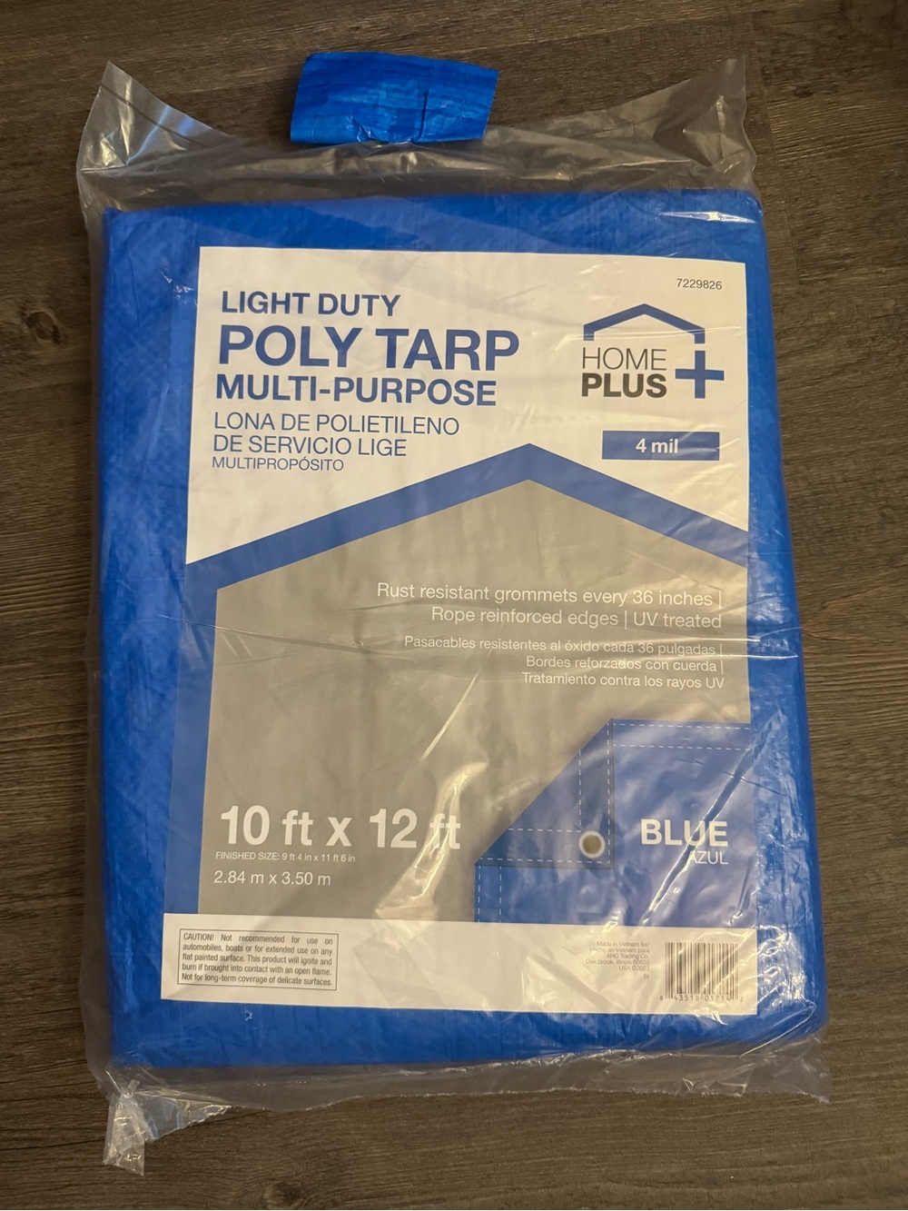 Home Plus Light Duty Multi-Purpose Poly Tarp — 10 ft x 12 ft, Blue